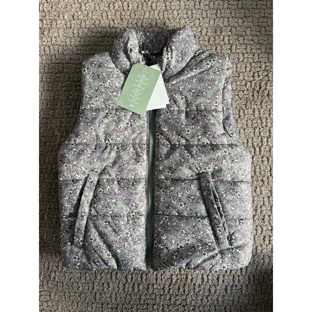 H&M Floral Puffer Vest 3/4 3T 4T